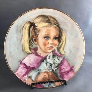 Jennifer and Jenny Fur Plate  by Marian Carlsen - Brantwood Collection - 1978